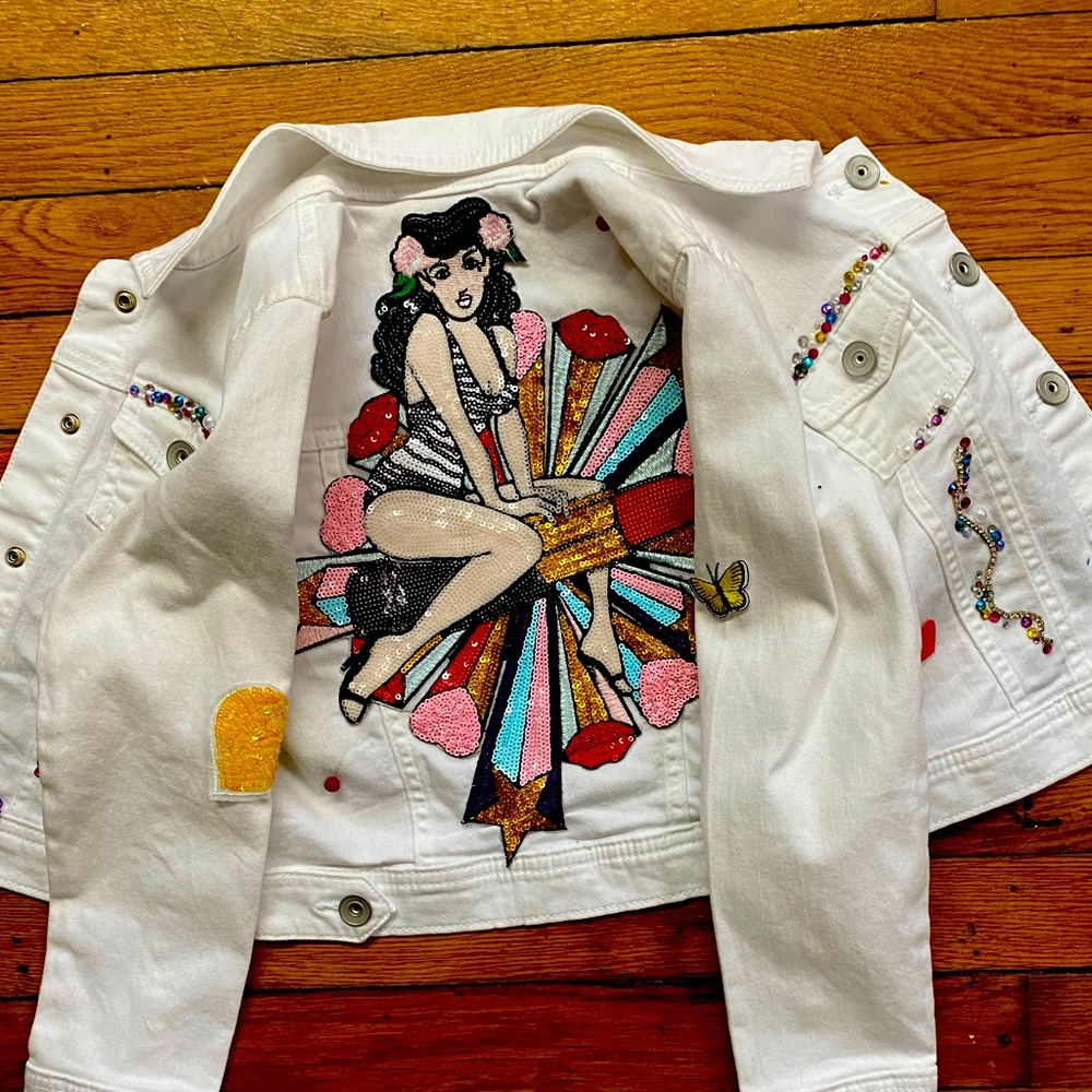 Hand made girls jean jacket